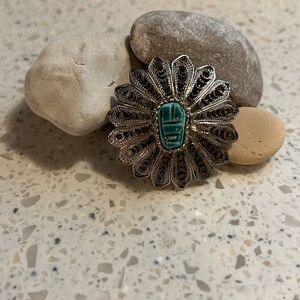 Vintage Egyptian Scarab Brooch *Rare-Handmade*